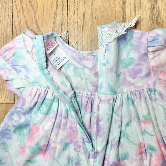 Vintage Polly Flinders Floral Bubble Bottom Babygirl Onepiece Romper 18 Months - Picture 9 of 14